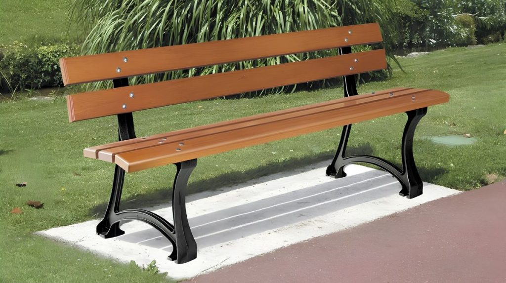 banc en bois et fonte